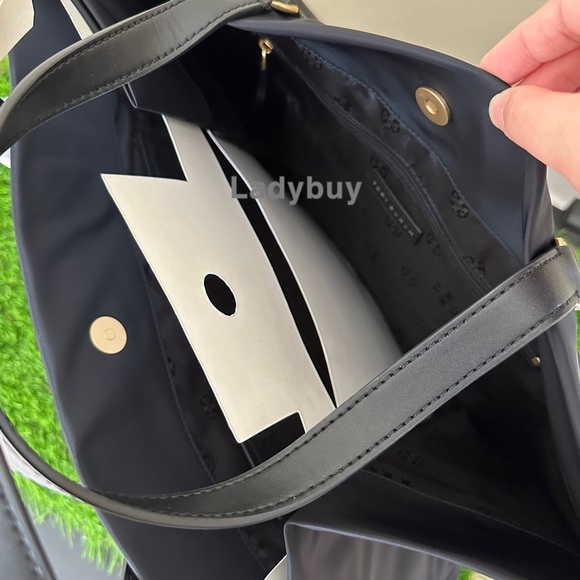 ❇️NWT Tory Burch Ella Nylon Tote Large Travel Shoulder Bag  In Black - Picture 5 of 8